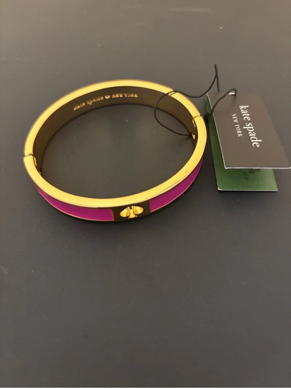 kate spade Pink and Gold Enamel Bangle Bracelet - Picture 2 of 2